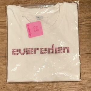 Evereden White T-Shirt with Pink Logo